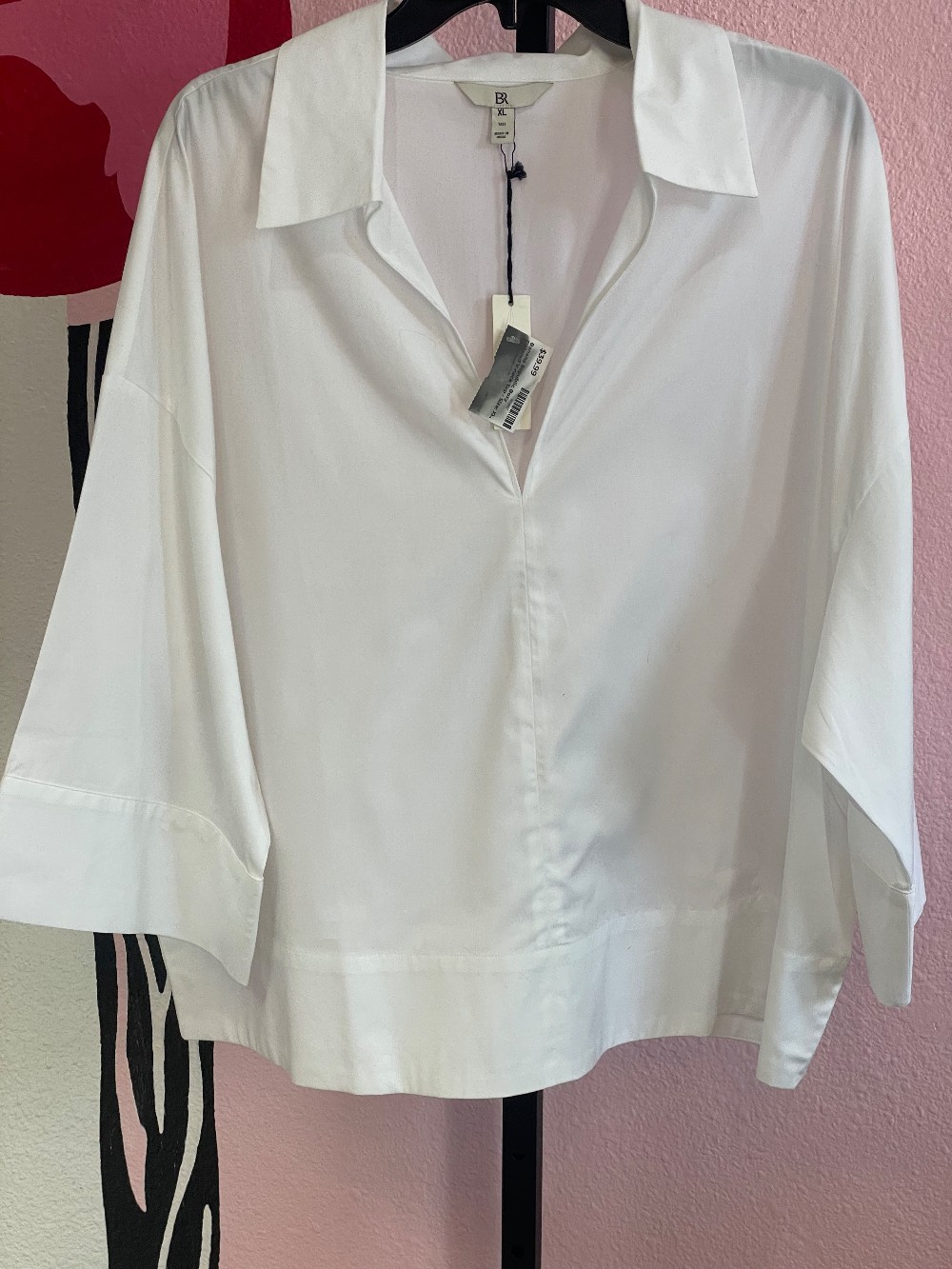 Banana Republic Boxy Collared V-neck Top