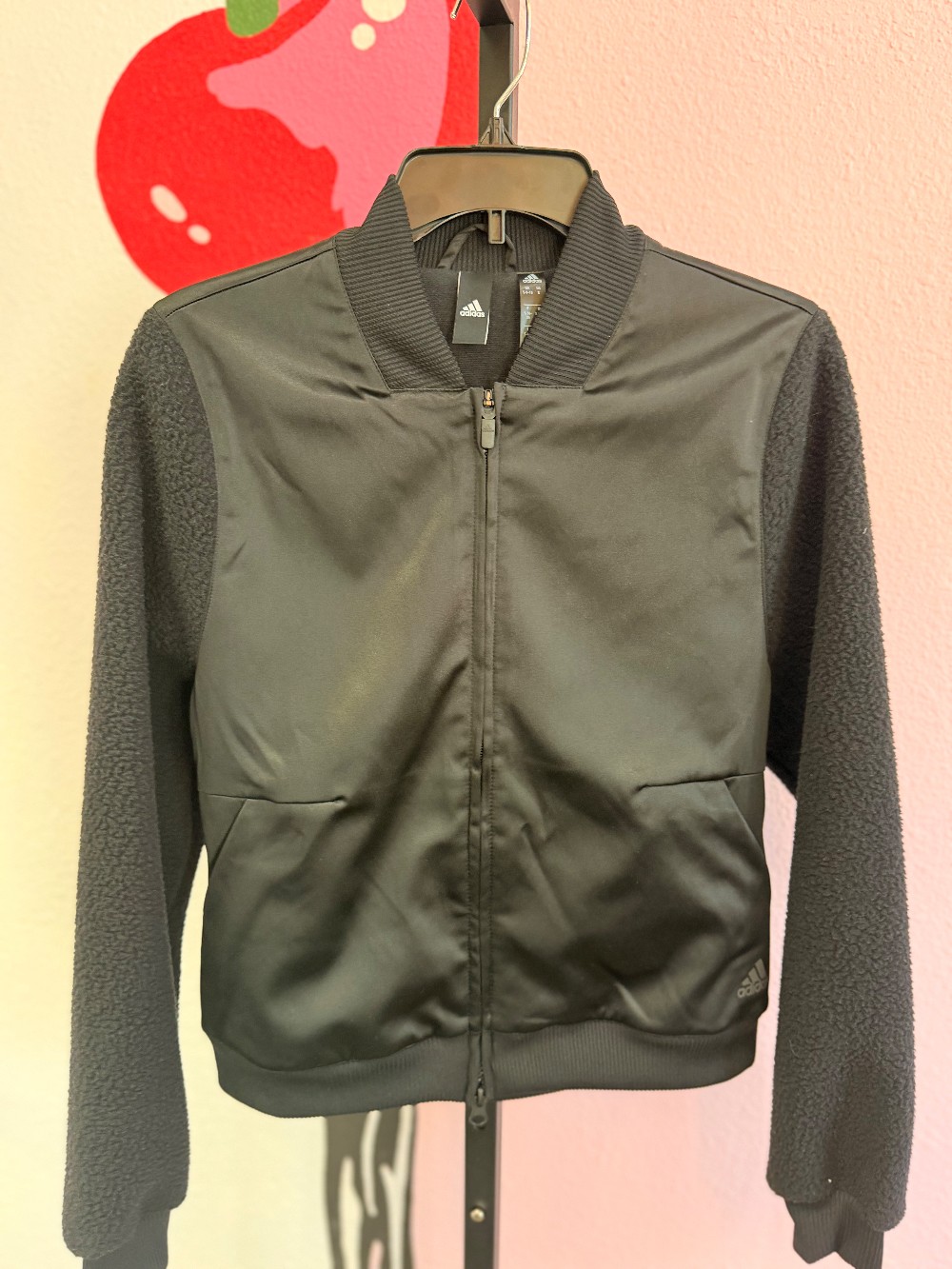 Adidas Sherpa & Satin Bomber Jacket