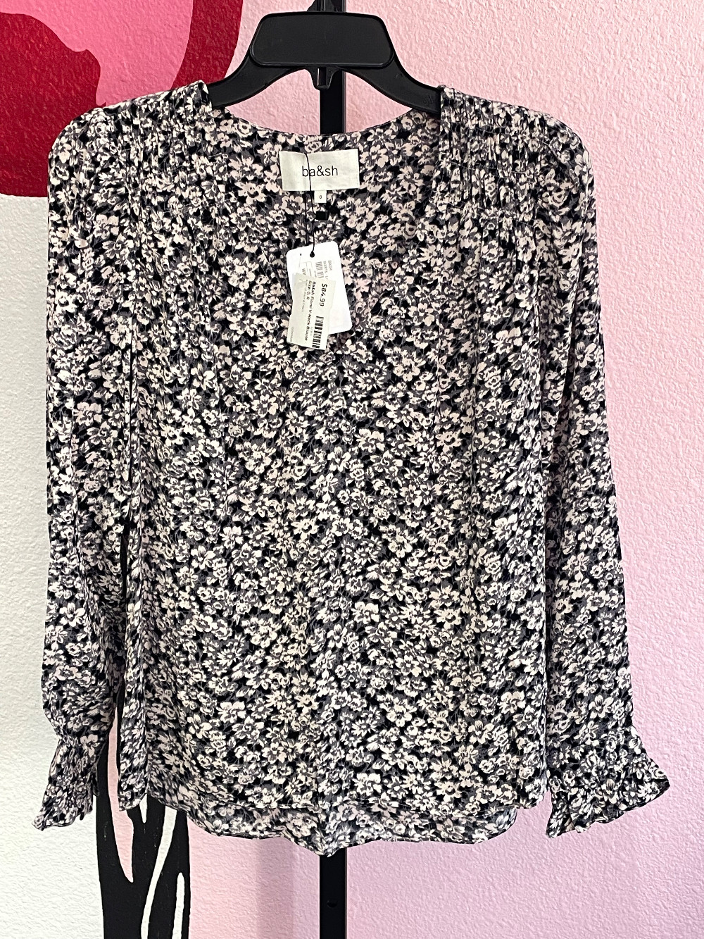Ba&sh Floral V-Neck Blouse
