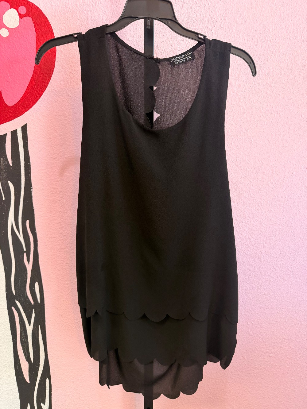 Papermoon Scallop Trim Low Back Sleeveless Top