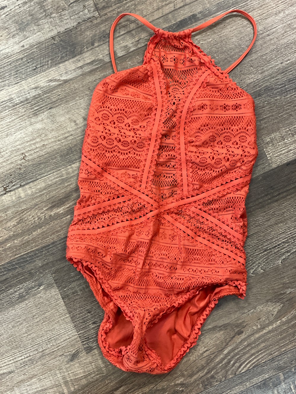 Becca Eyelet Halter One Piece Swim