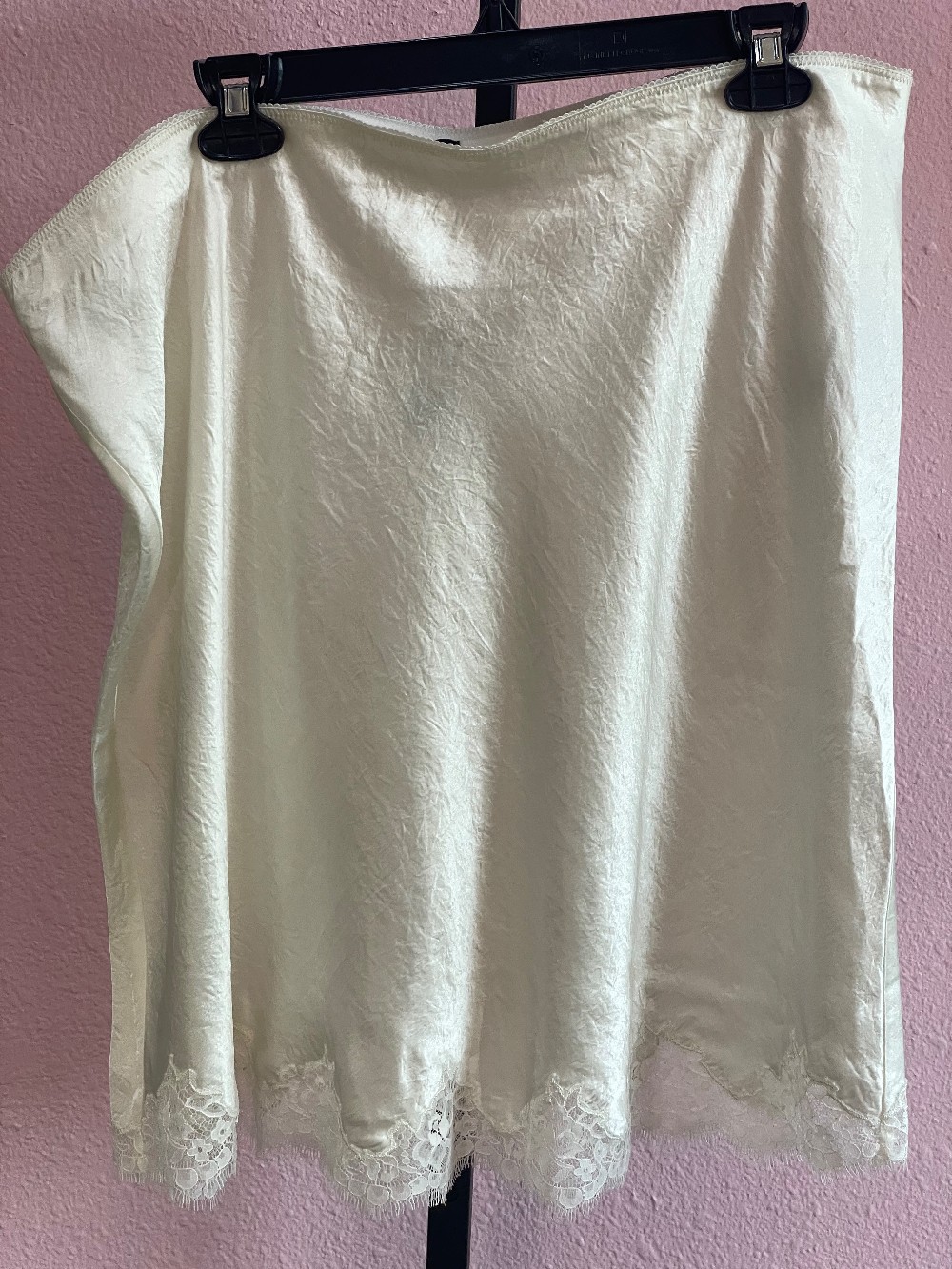 J Crew Satin Lace Hem Skirt