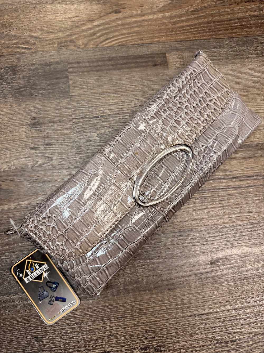 Bellini Croc Clutch/Crossbody Purse