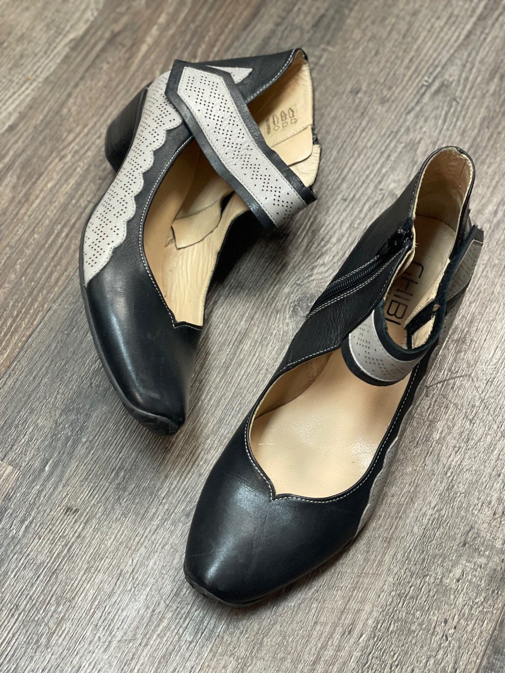 Ghibi Perforated Leather Mary Janes