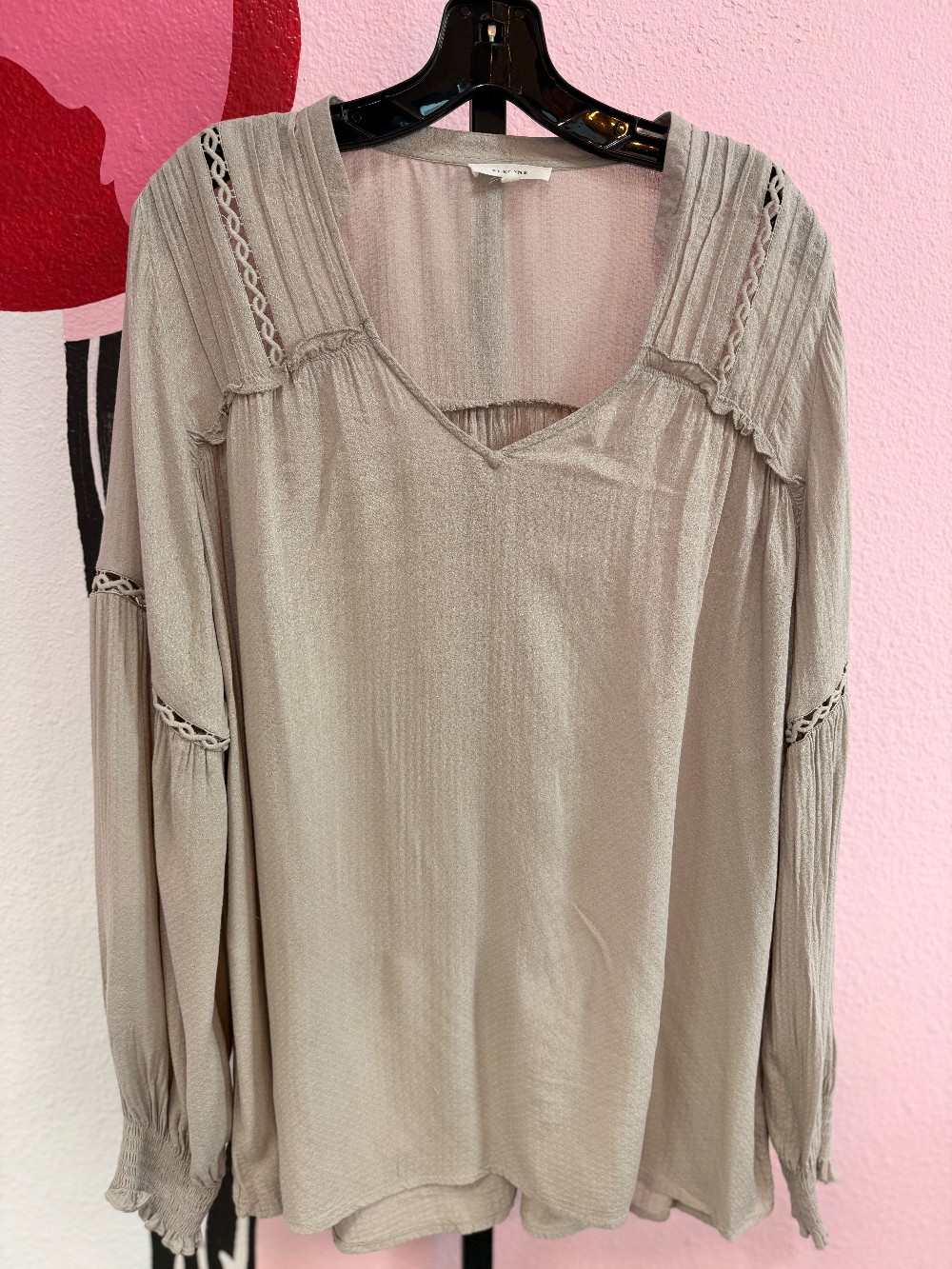 Pleione Pin Tuck Long Sleeve Top