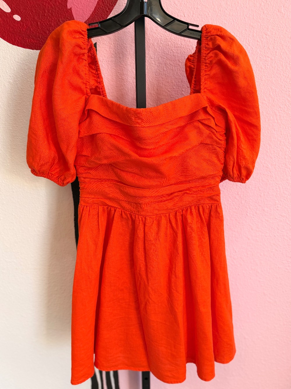 Reformation Puff Sleeve Linen Dress