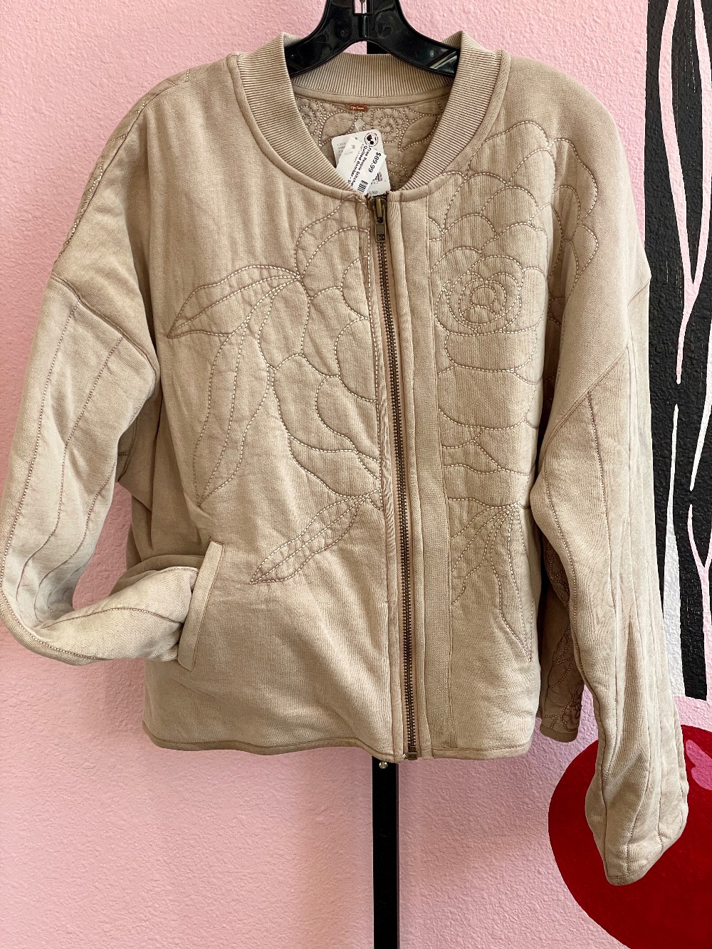 Free People Stitched Floral Quilted Bomber