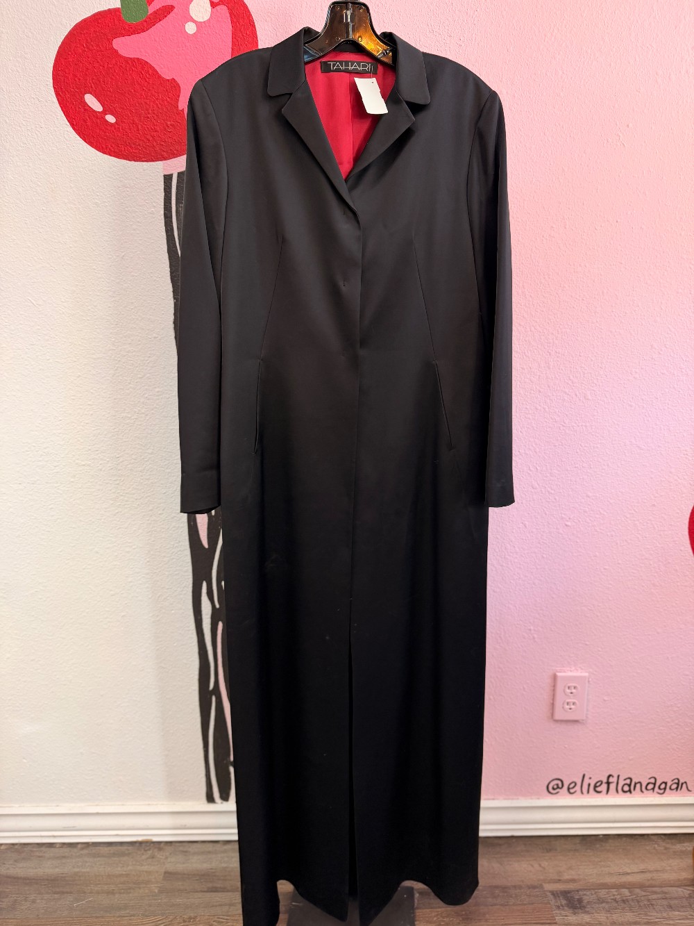 Tahari Elegant Wool Floor Length Evening Coat