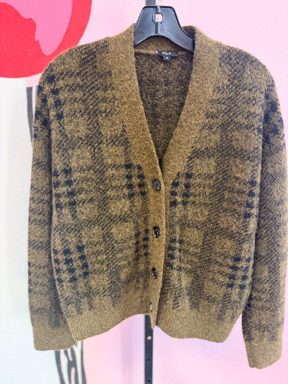 Rails Plaid Wool Alpaca Reese Cardigan Sweater