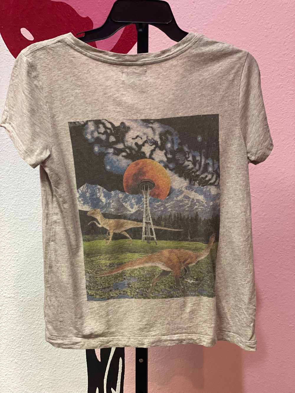 Nordstrom V-Neck Dinosaur Space Needle Tee