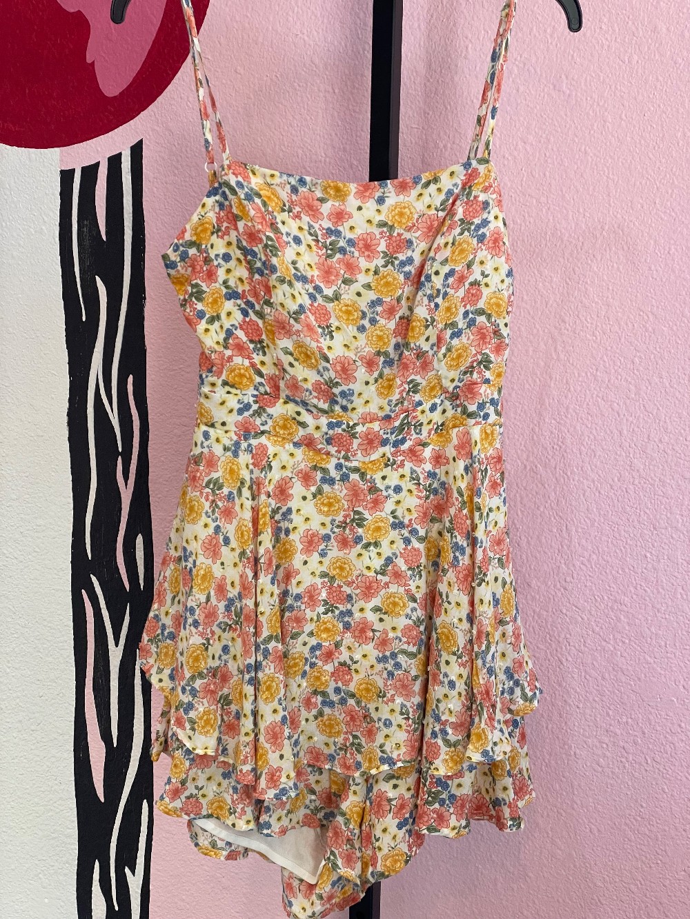 Skylar + Madison Ruffle Tie Back Floral Romper