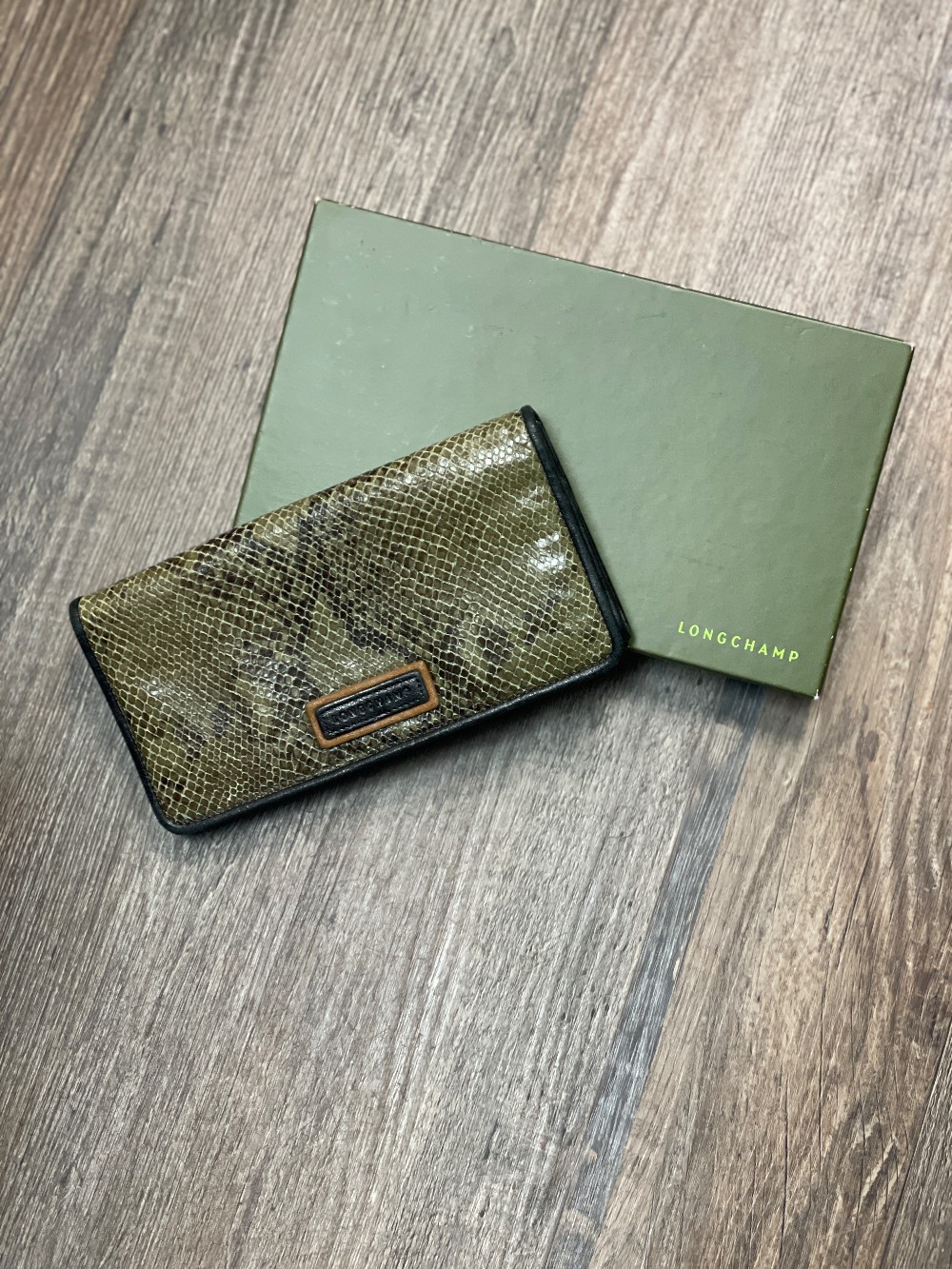 Longchamp Snakeskin Trifold Wallet