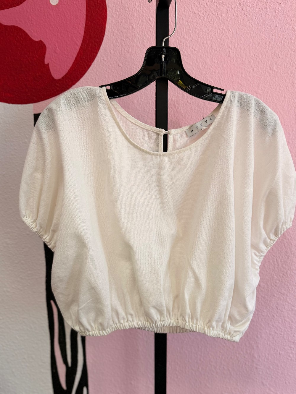 Hyfve Puff Sleeve Cotton Elastic Waist Top