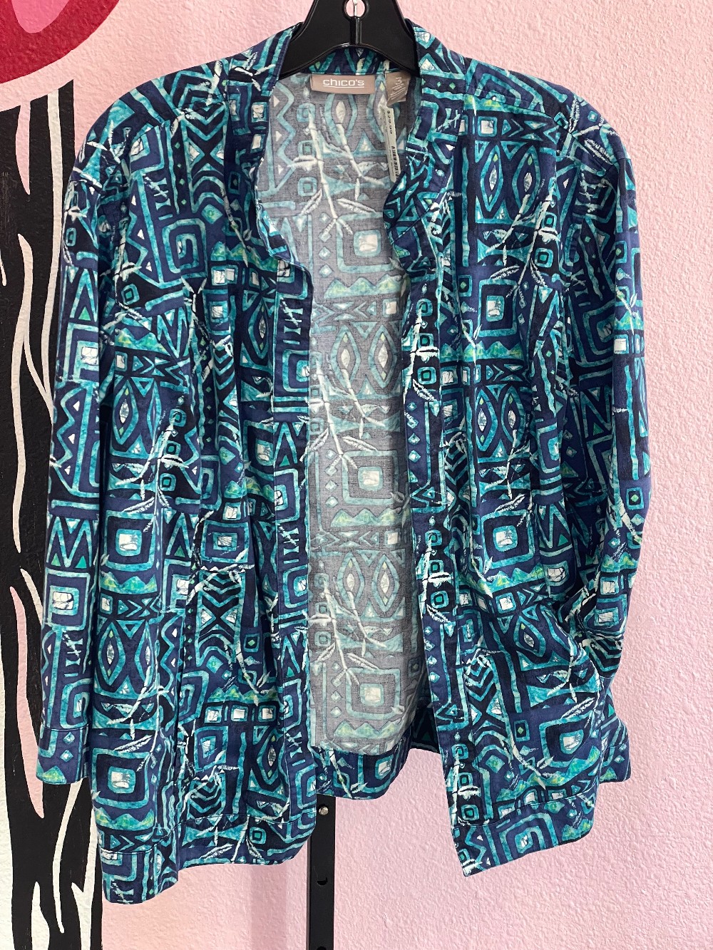 Chicos Hawaiian Print Blazer
