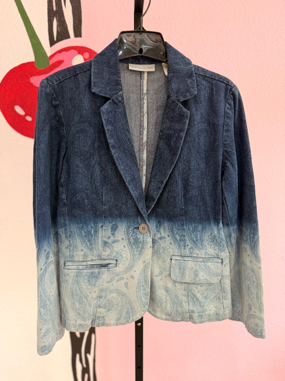 Chicos Ombre Paisley Denim Jacket