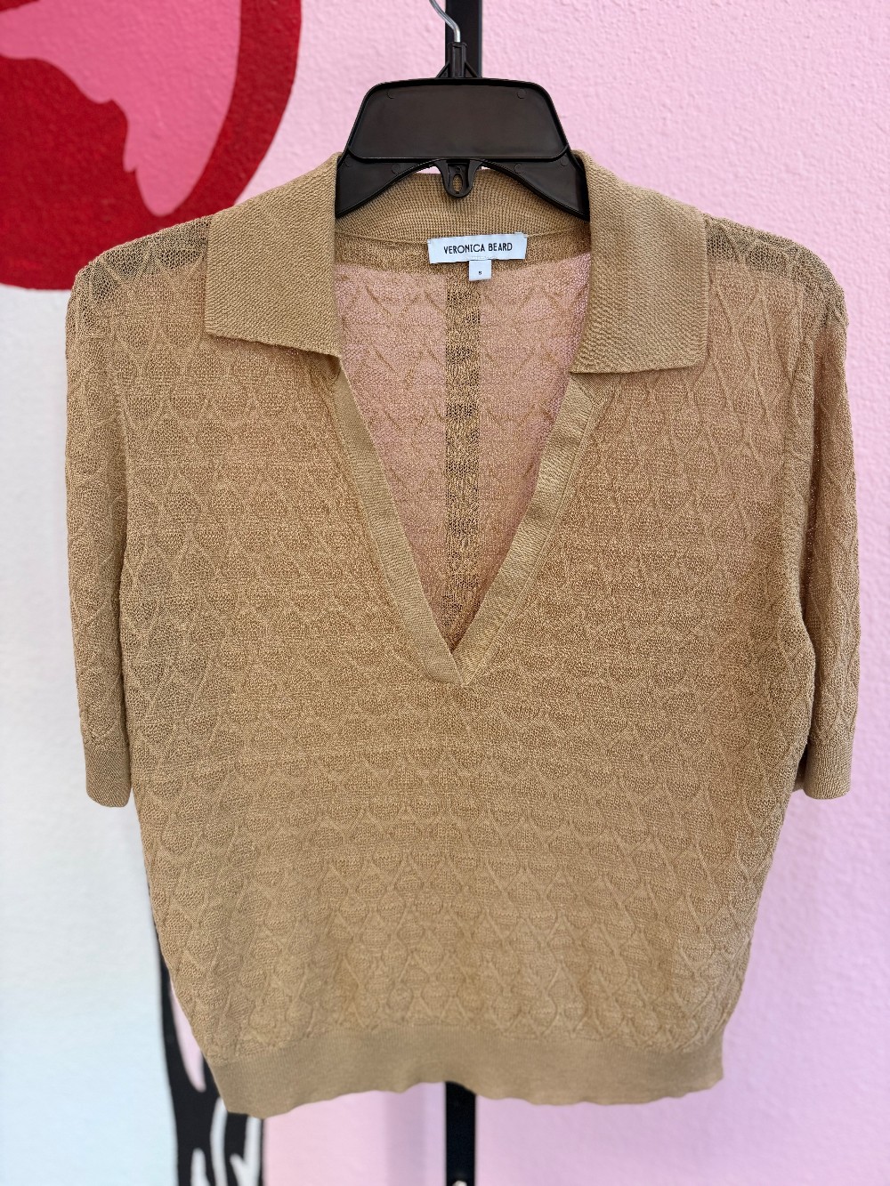 Veronica Beard Issa Knit Linen Polo Sweater
