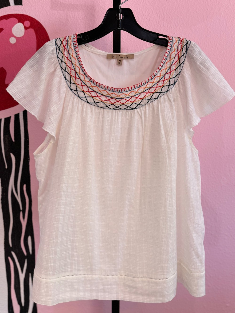 My Danielle Stitched Detail Short Sleeve Top