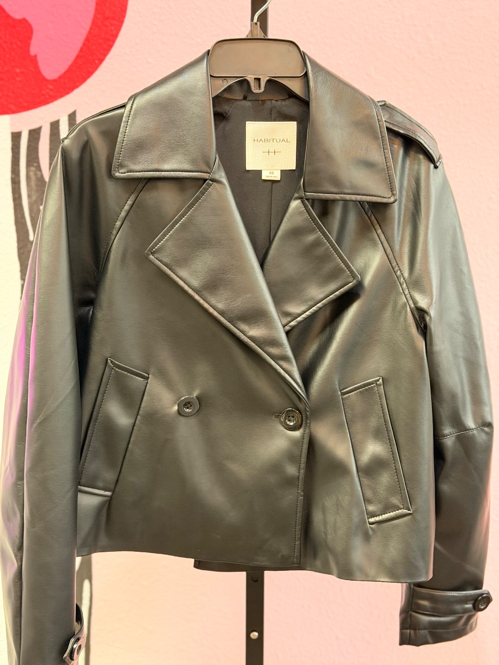 Habitual Vegan Leather Cropped Jacket