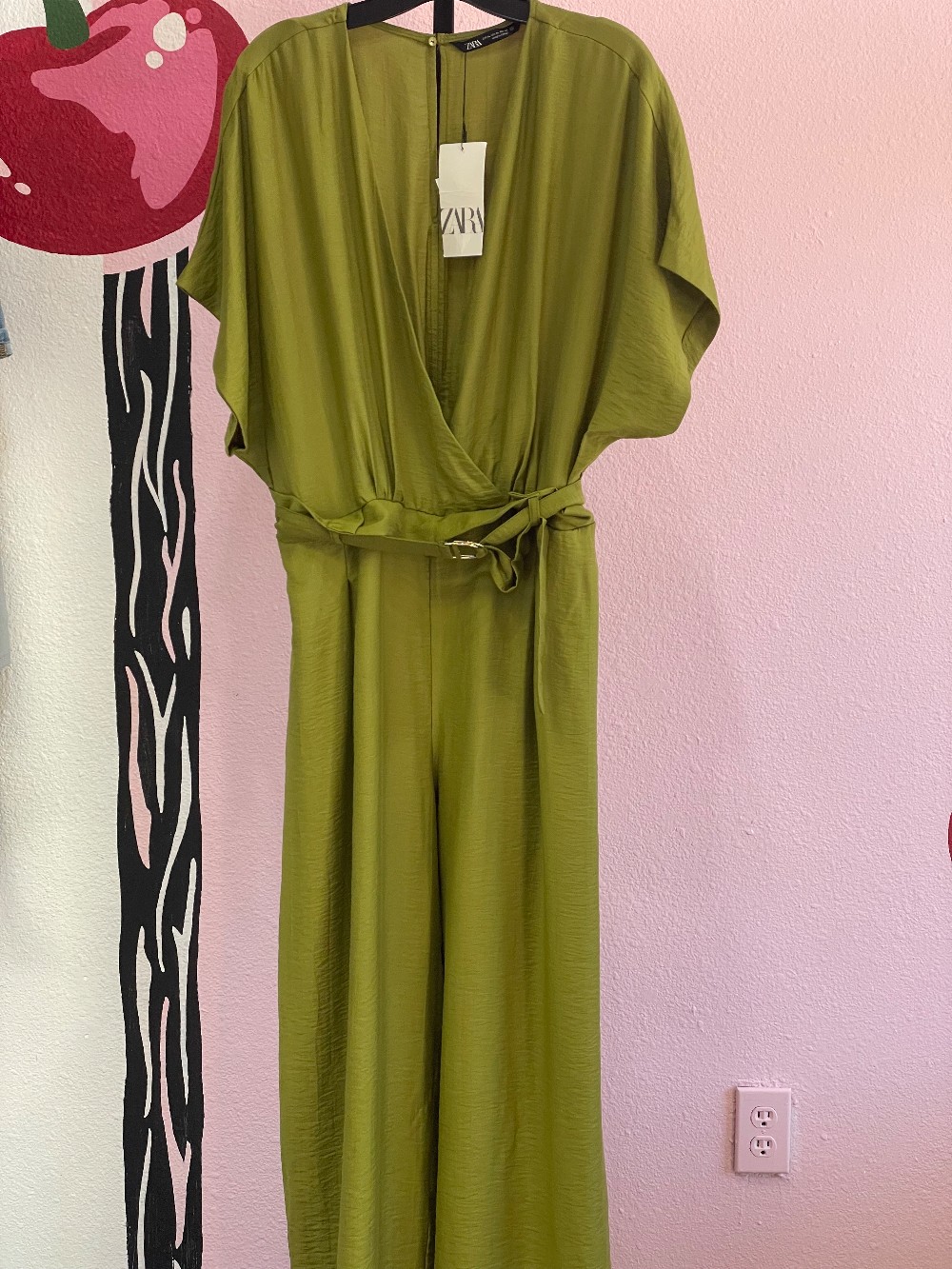 Zara Satin Faux Wrap Jumpsuit