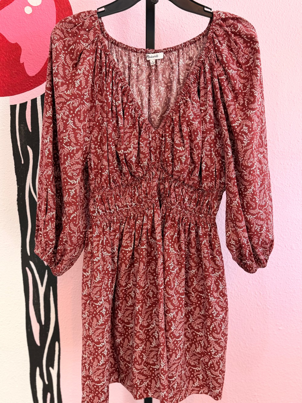 Madewell Floral Long Sleeve Dress