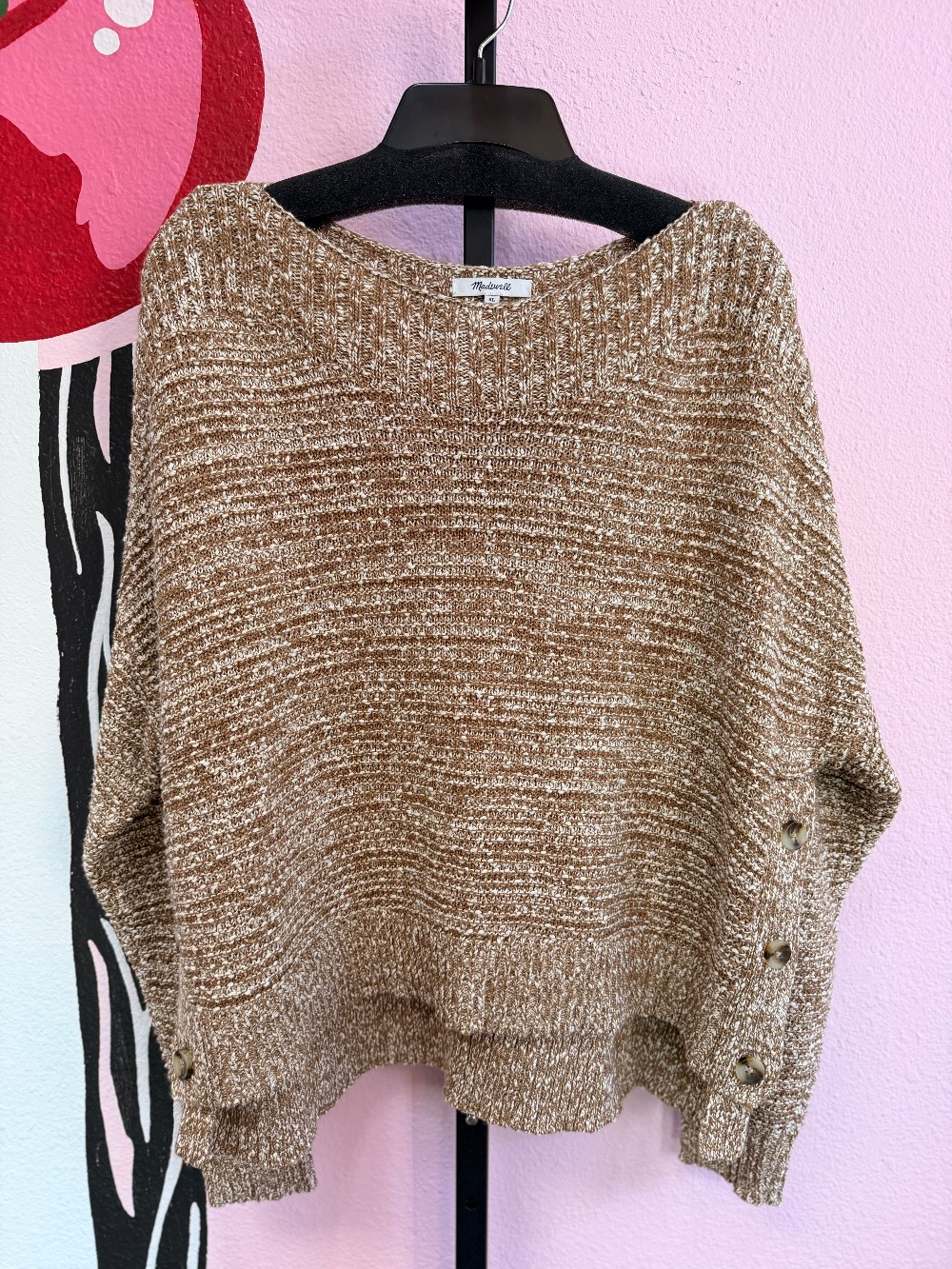 Madewell Boatneck Button Side Cotton Sweater
