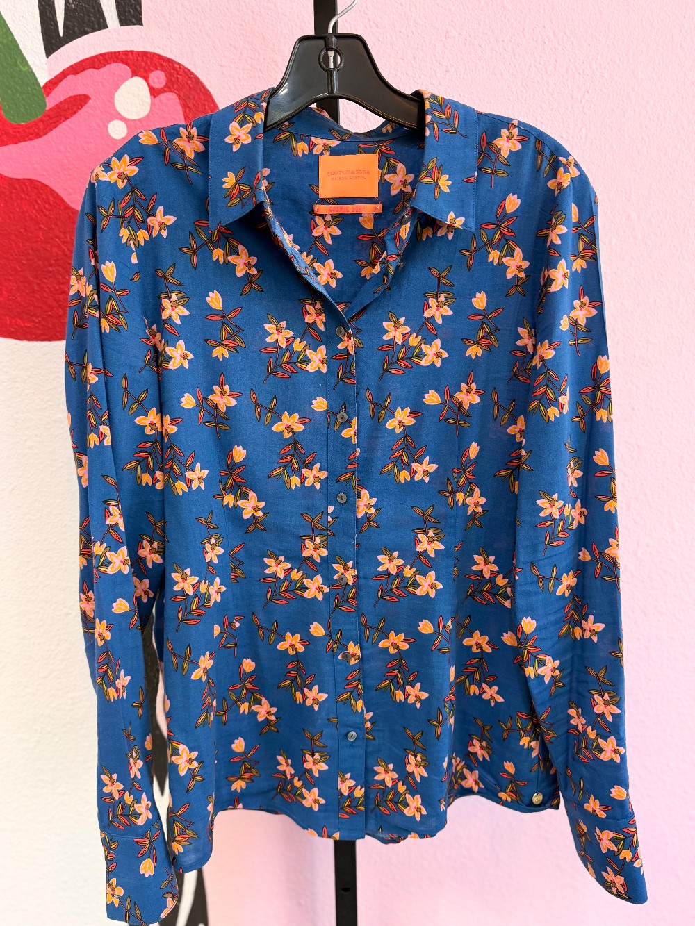 Scotch & Soda Cosmic Surf Floral Button Down Top