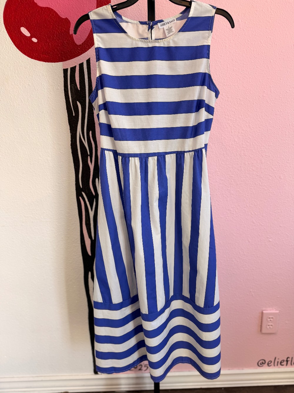 Ashley & Sage Striped Sleeveless Dress