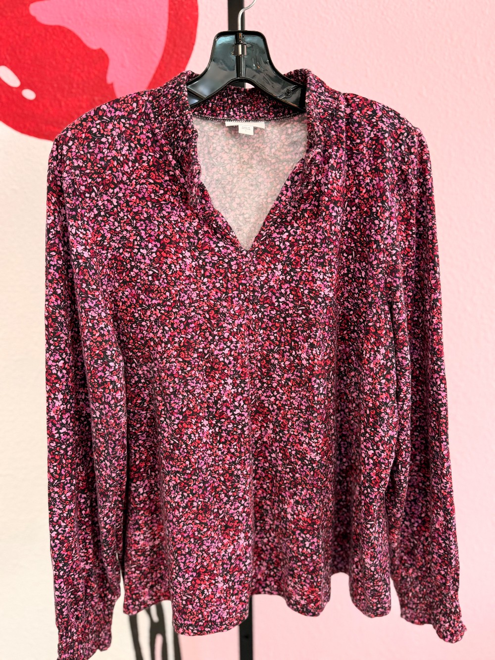 J JIll Floral Smocked Cuff/Neck Top