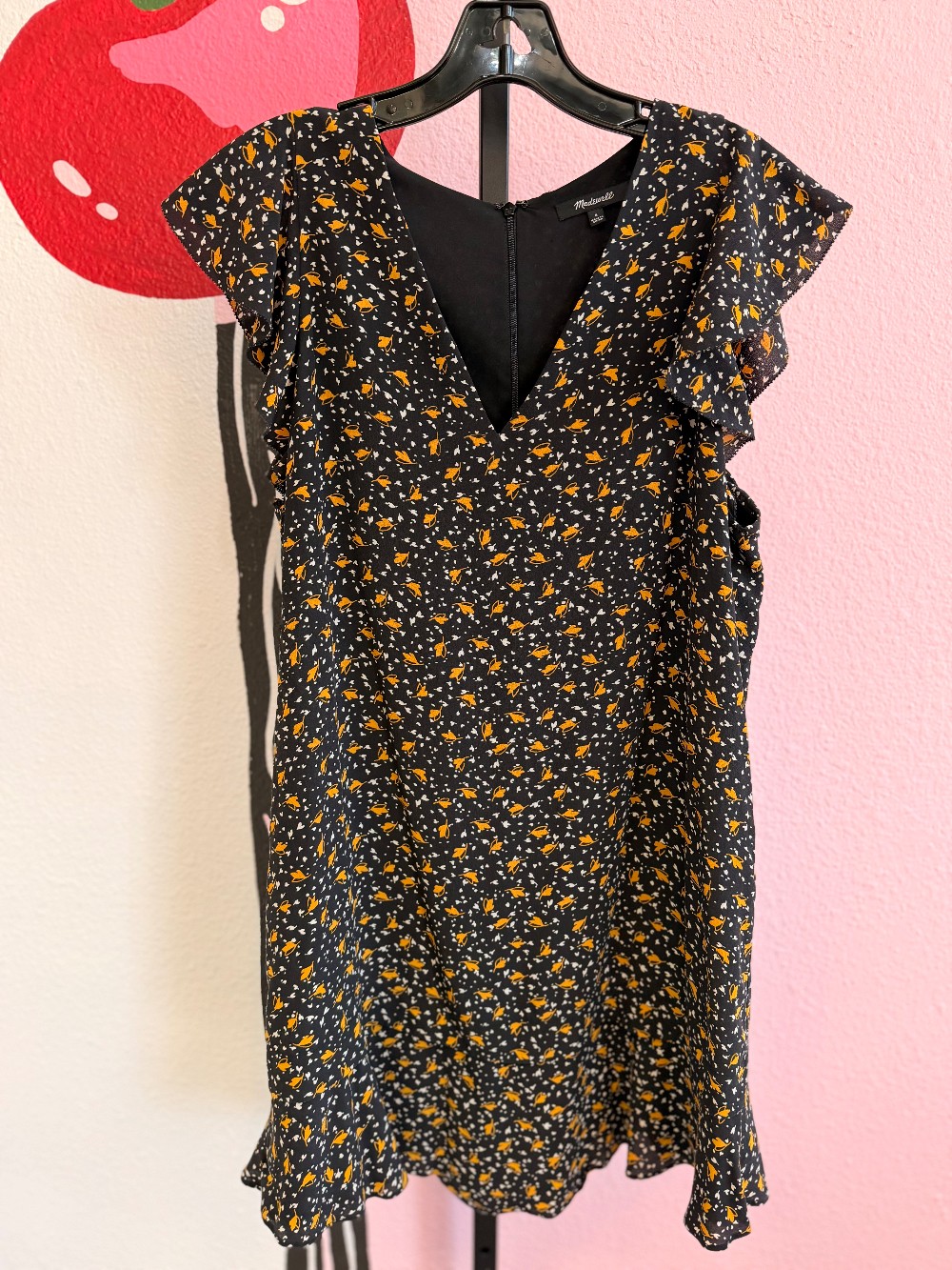 Madewell Floral Ruffle Sleeve Dress