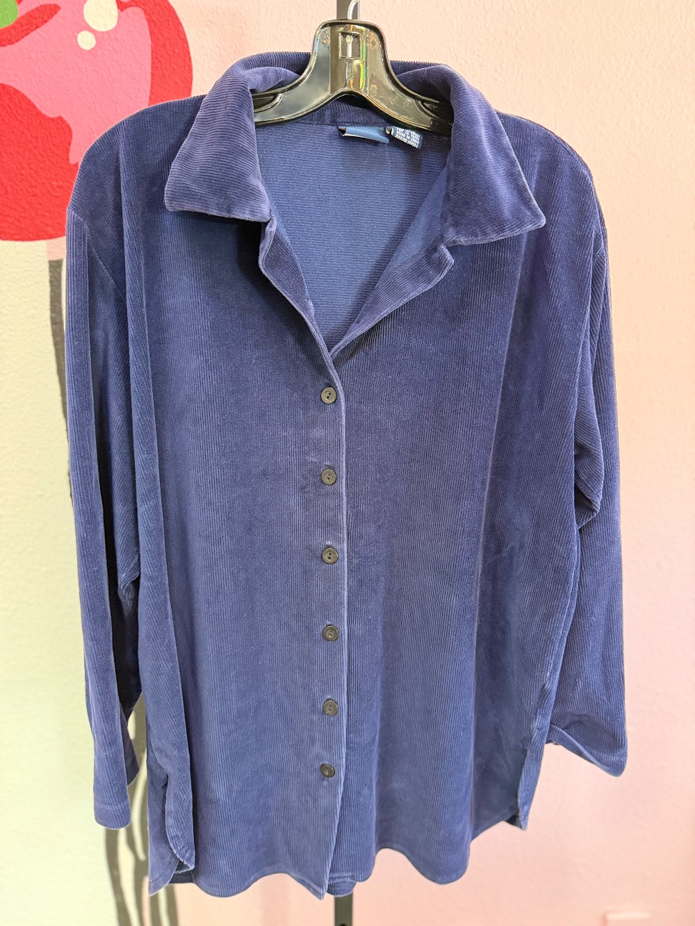 Lizsport Vintage Corduroy Cotton Button Down Top
