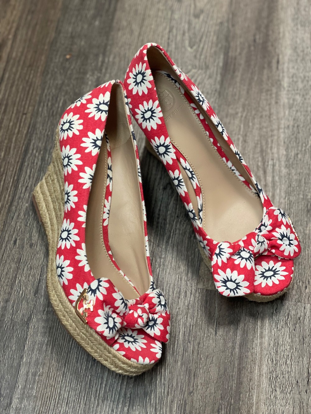Tory Burch Floral Wedges