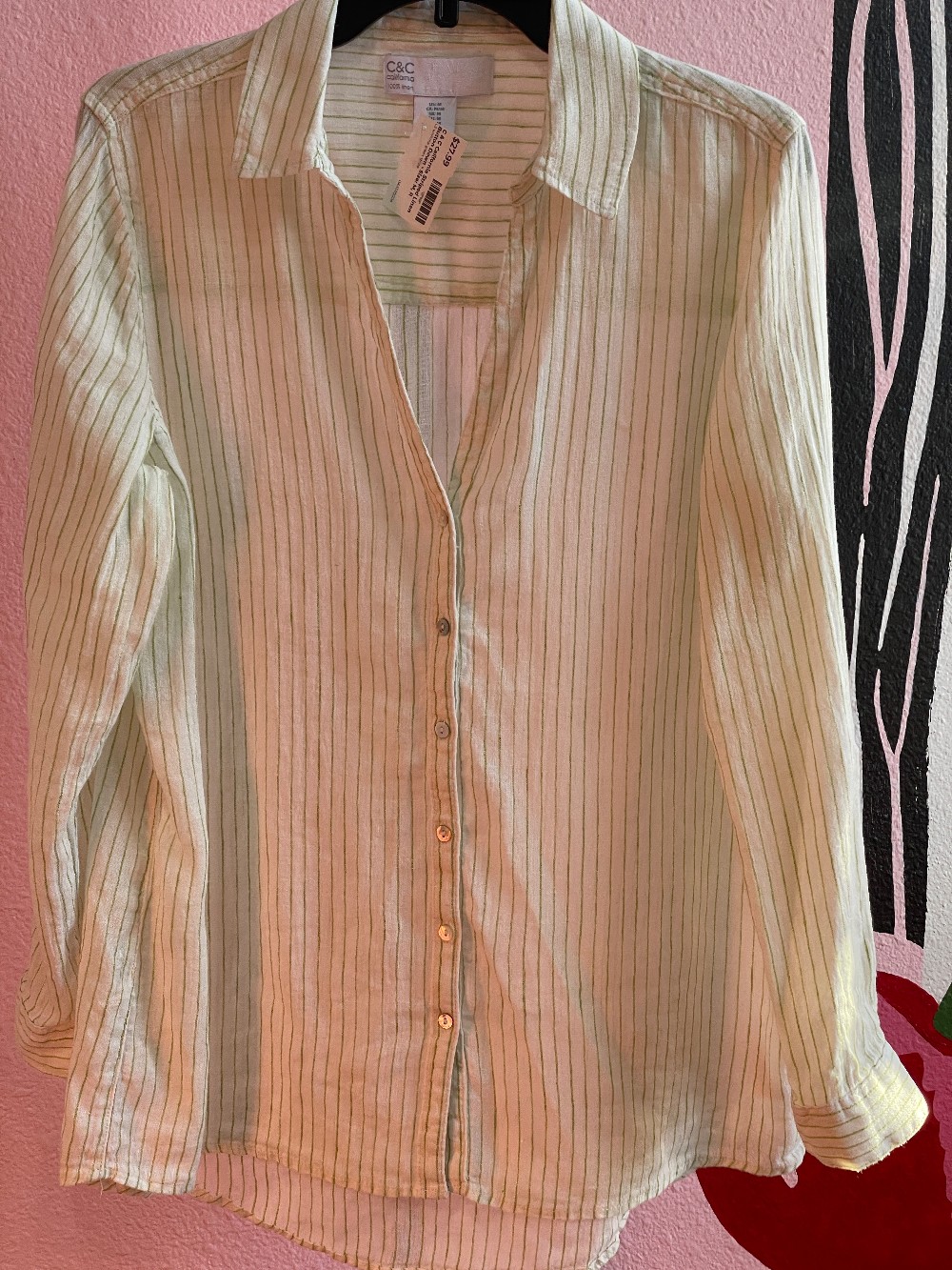 C & C California Striped Linen Button Down