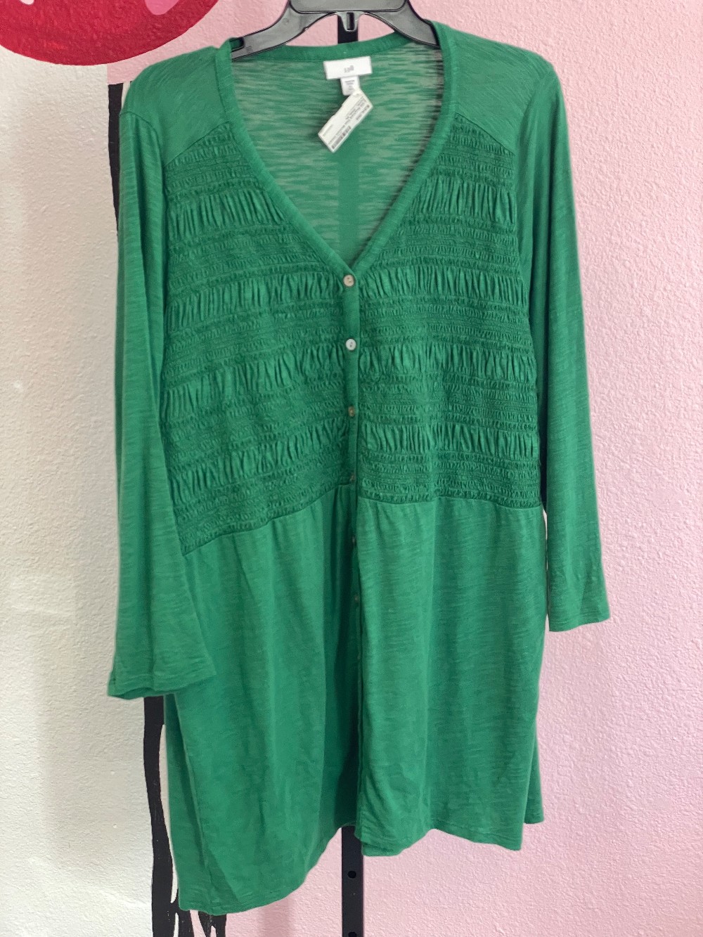 J Jill Ruched Top Button Down Tunic