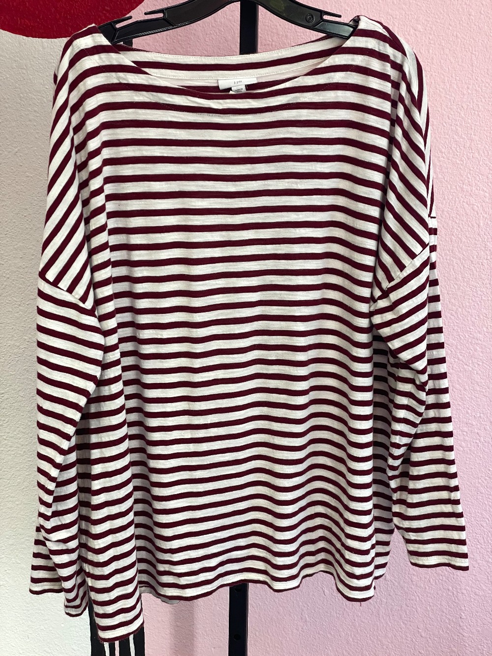 J Jill Striped Boat Neck Tee