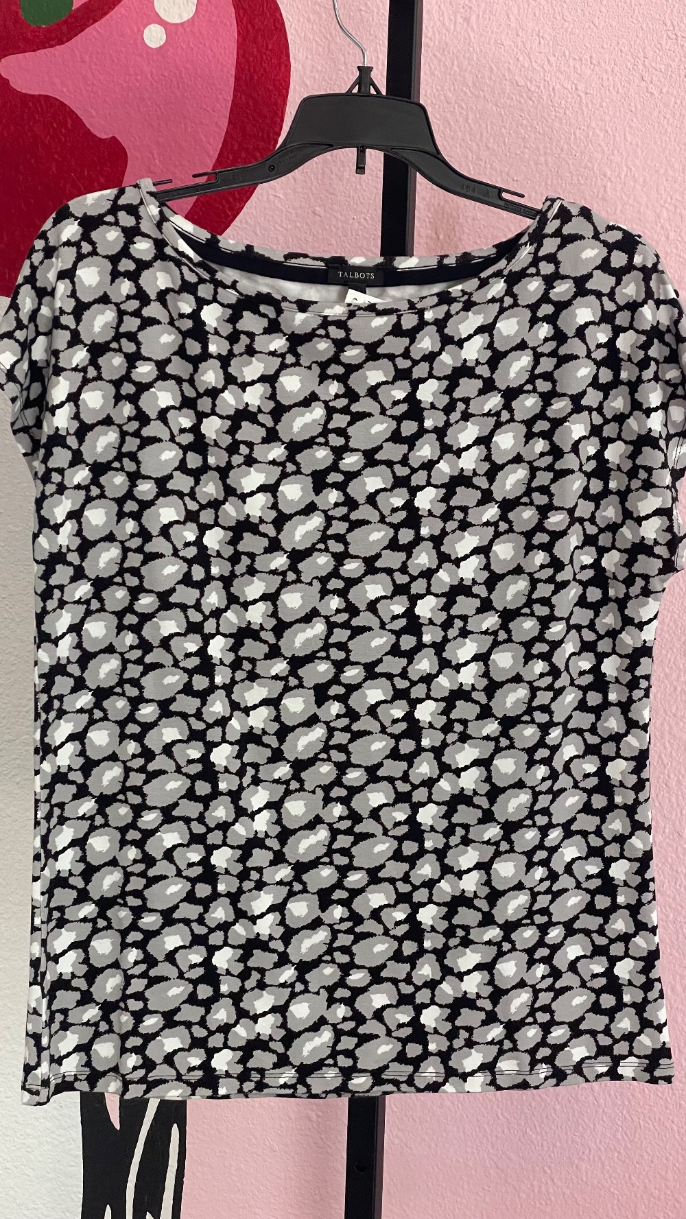 Talbots Animal Print Cowl Neck Tee