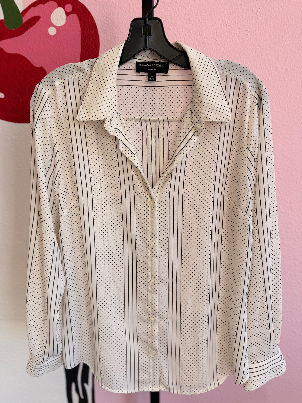 Banana Republic Polka Dot/Stripe Button Down Top