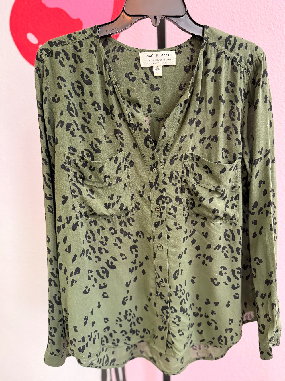 Cloth & Stone Leopard Button Down Top