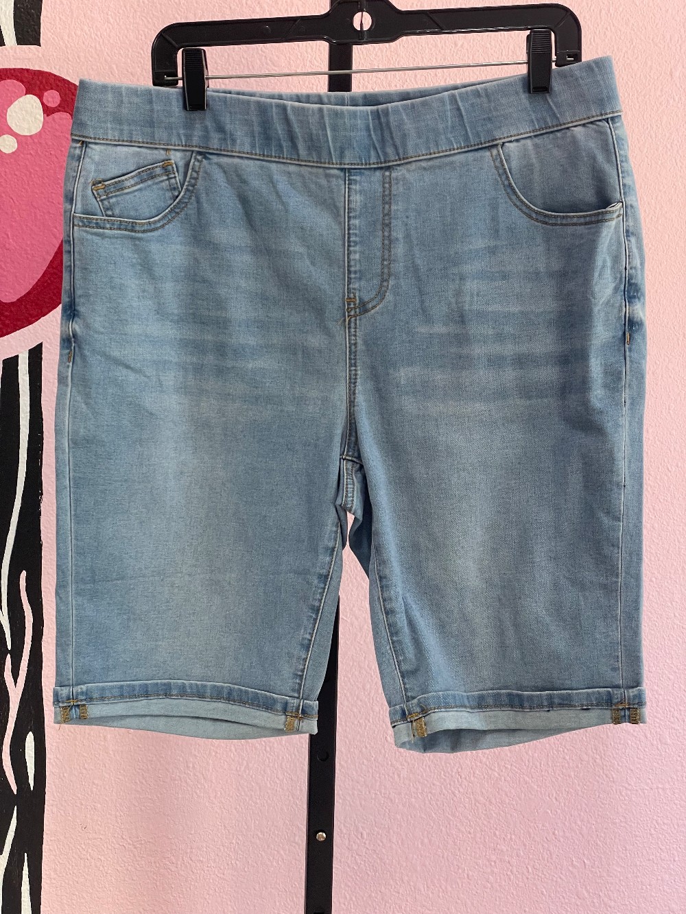 Luvamia Pull On Denim Bermuda Shorts