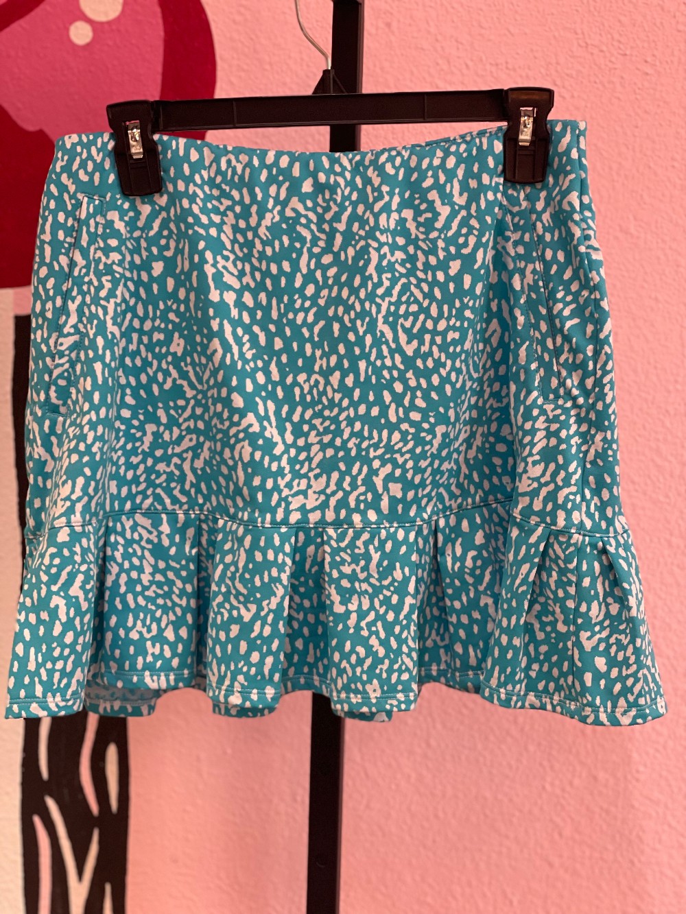 Tail Animal Print Ruffle Hem Sport Skort