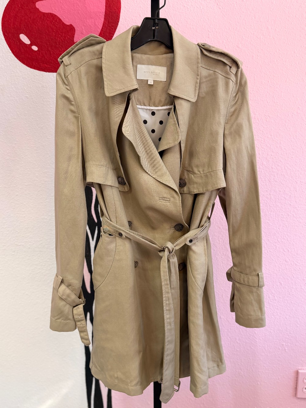 Eryn Brinie Linen Blend Belted Trench Coat