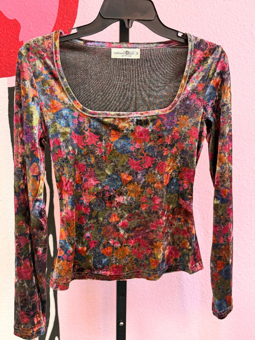 Natural Life Velvet Floral Top