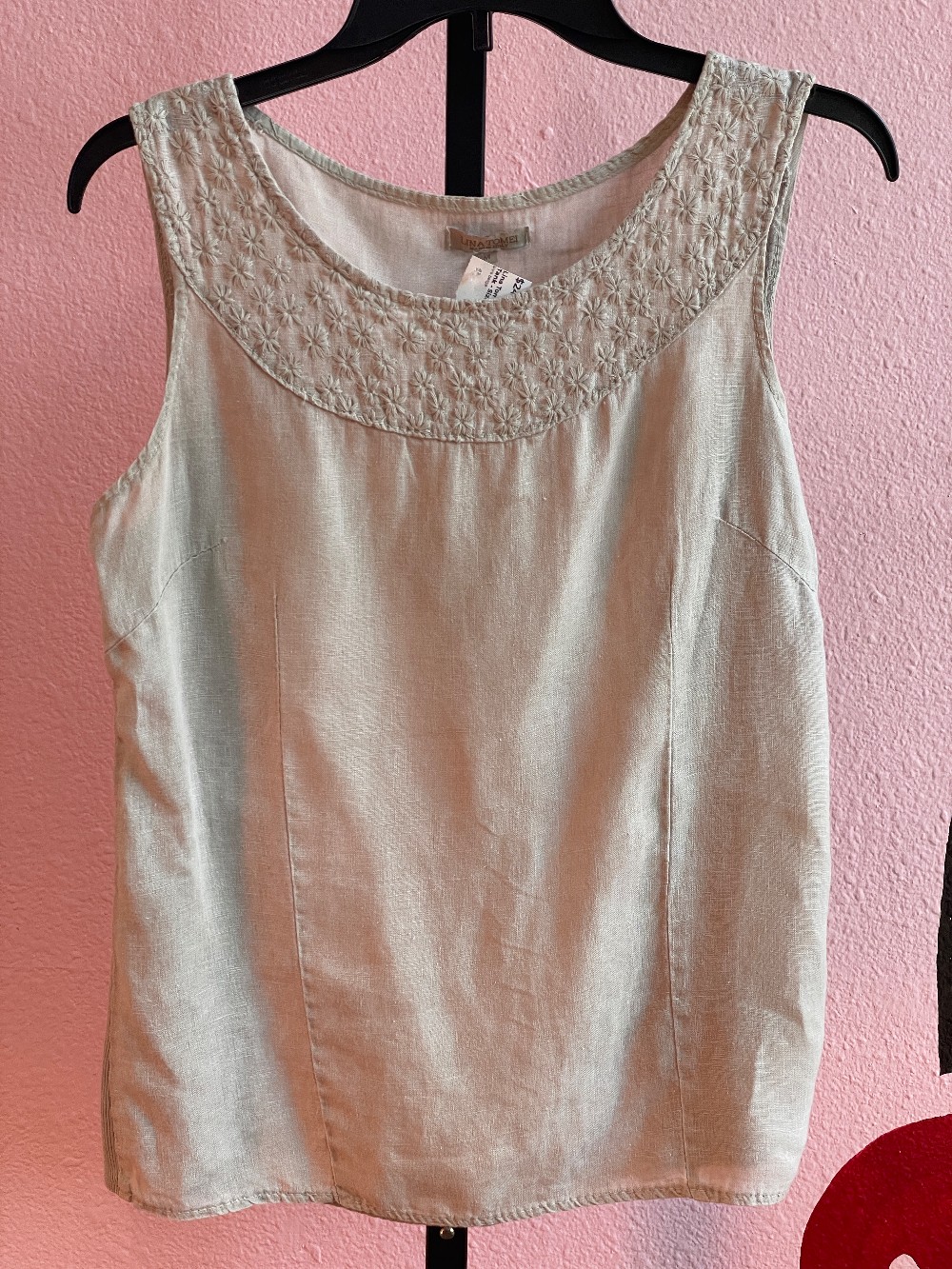Lina Tomei Embroidered Linen Tank
