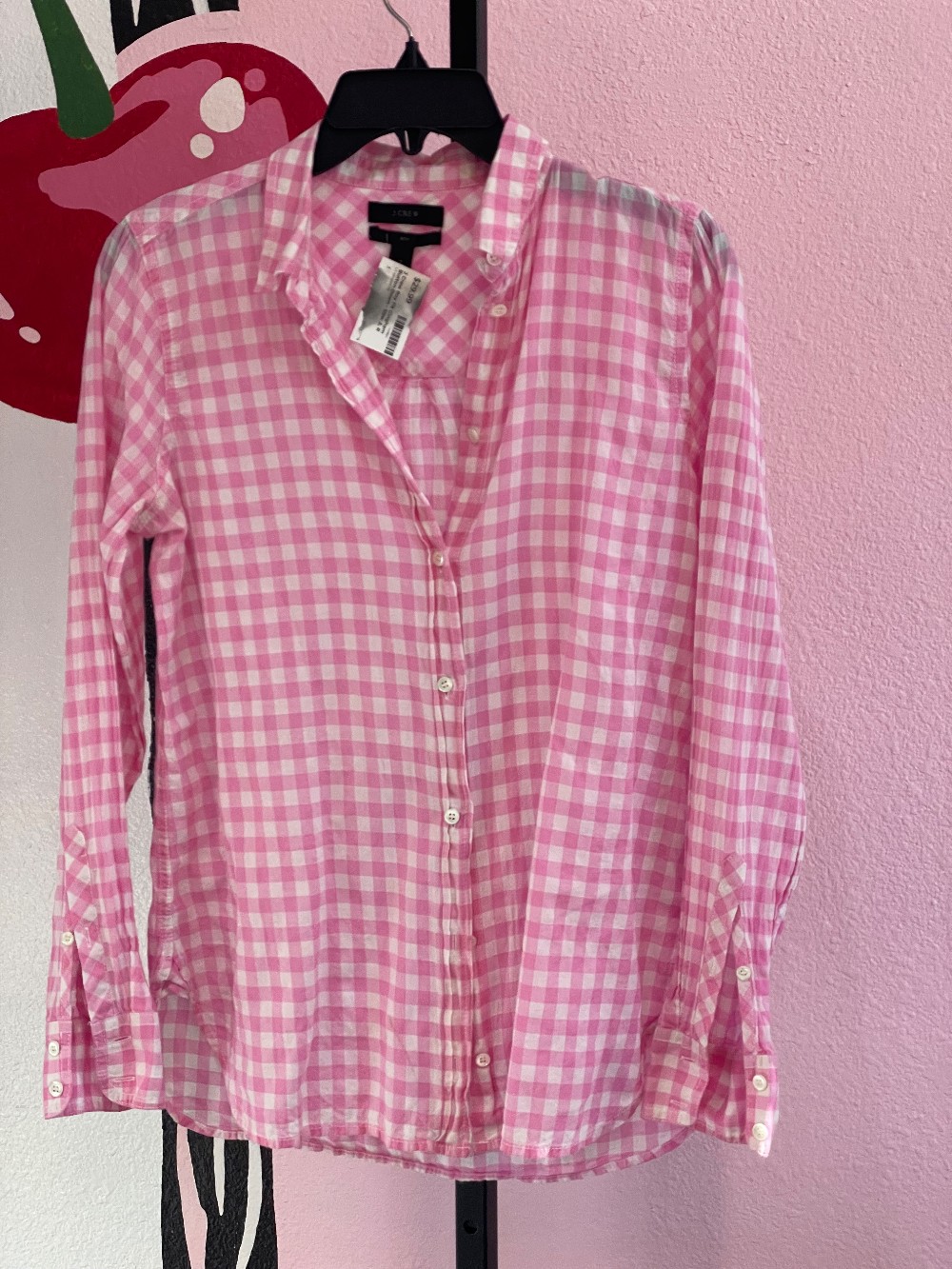 J Crew Boy Fit Gingham Button Down