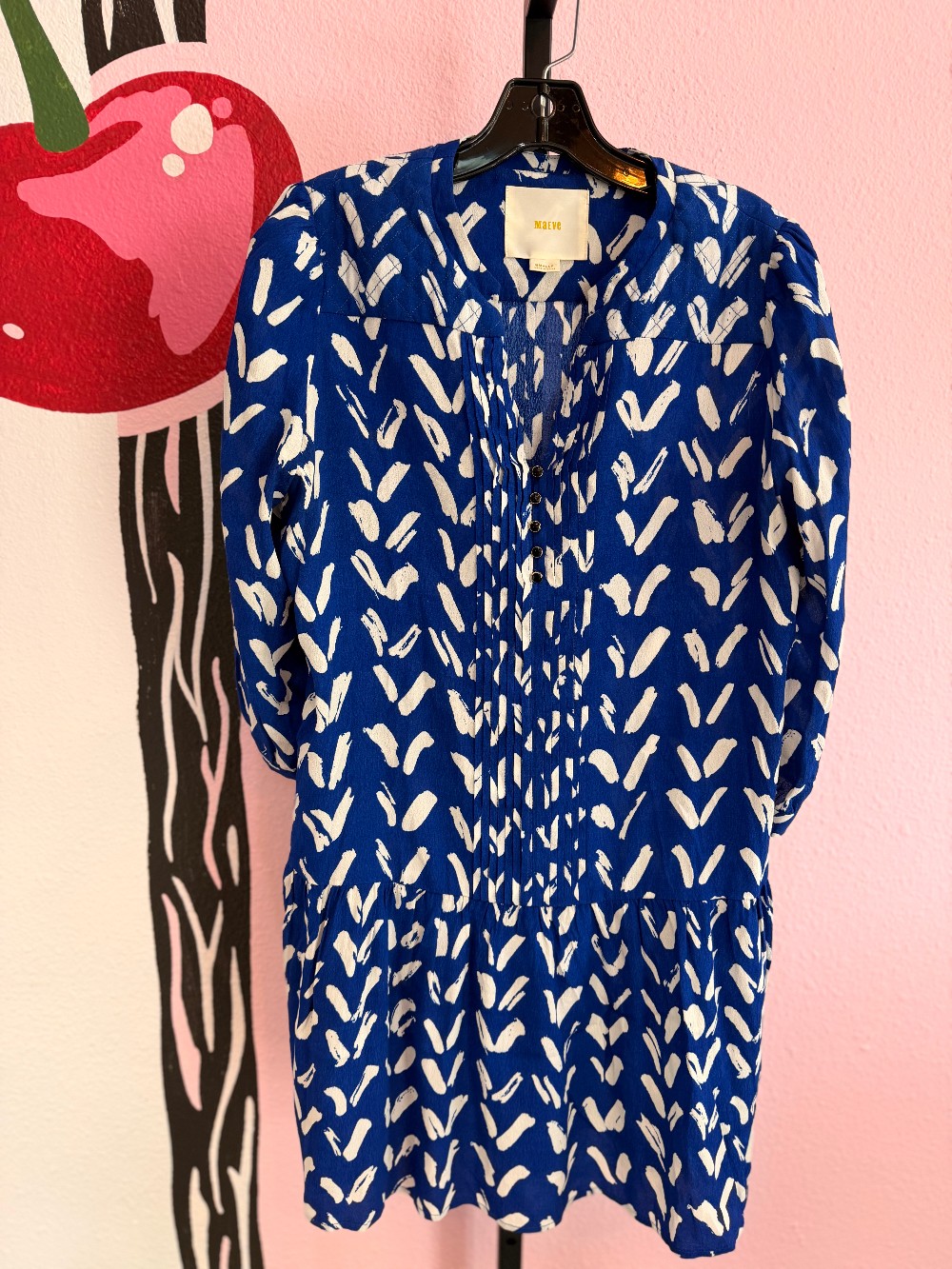 Maeve Pin Tuck Long Sleeve Dress