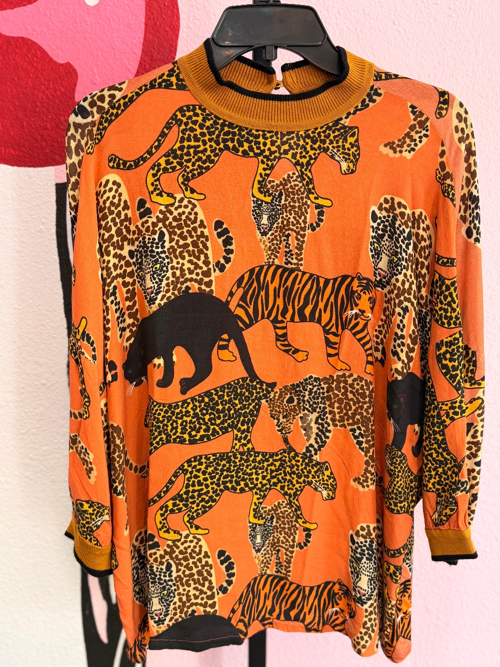 Conditions Apply Leopard Mock Neck Top