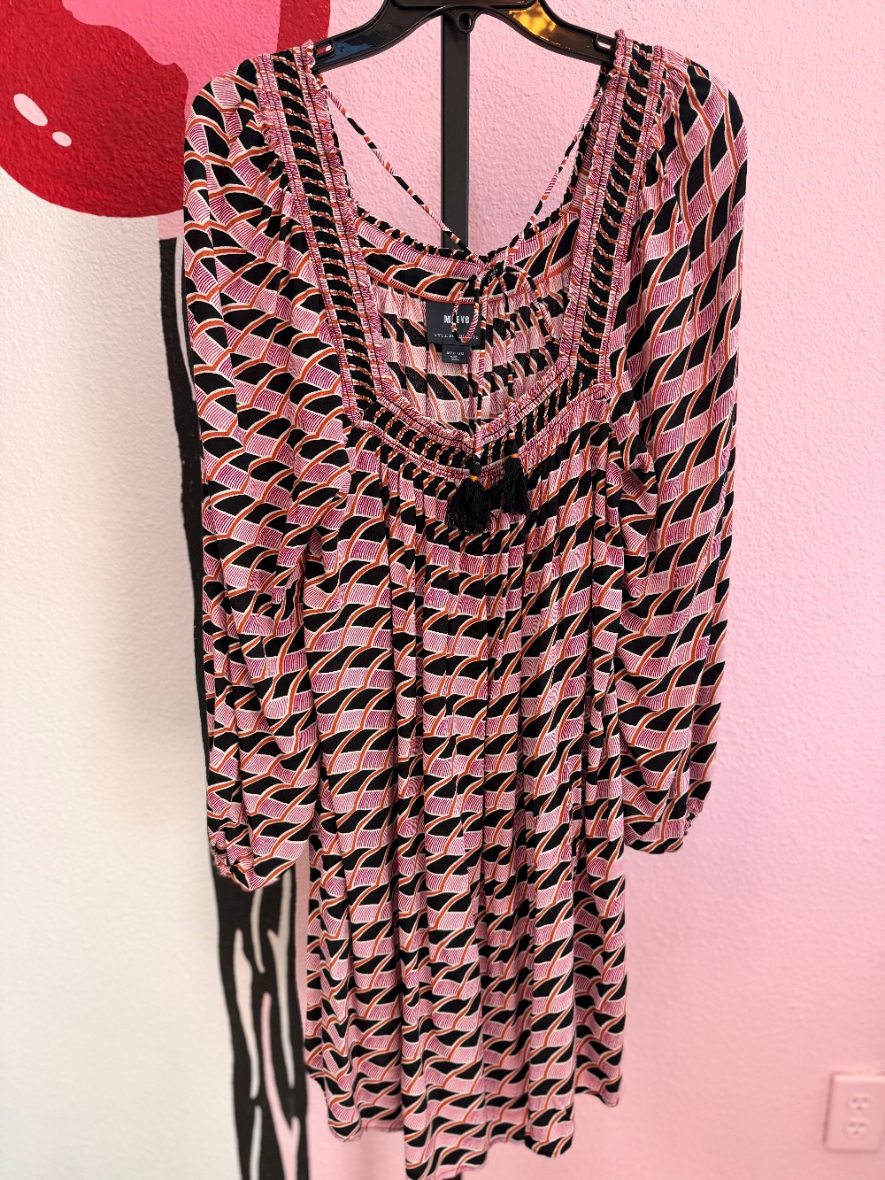 Maeve Geo Pattern Long Sleeve Dress