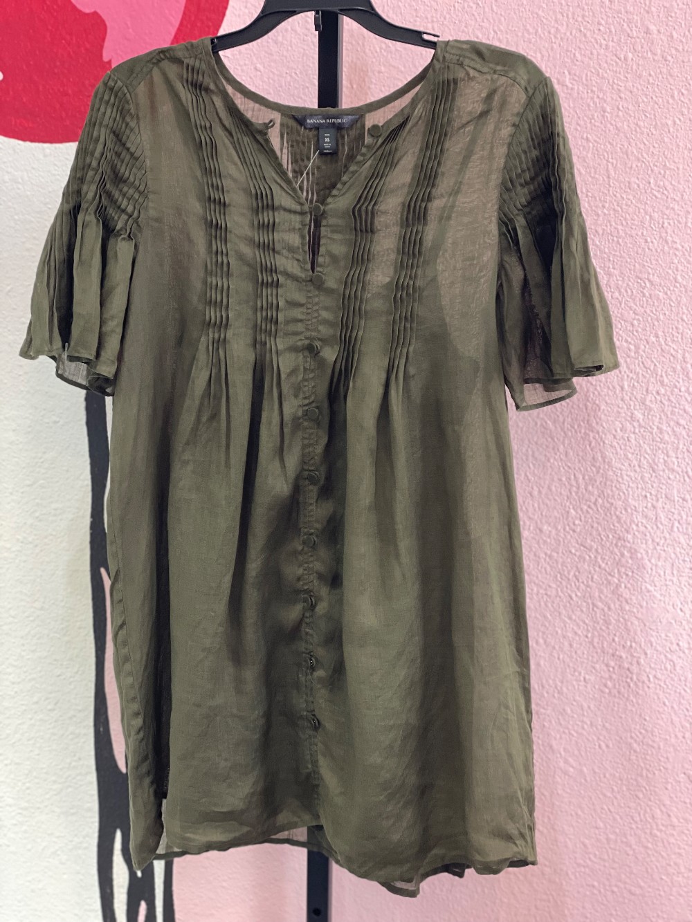 Banana Republic Pin Tuck Button Down Dress