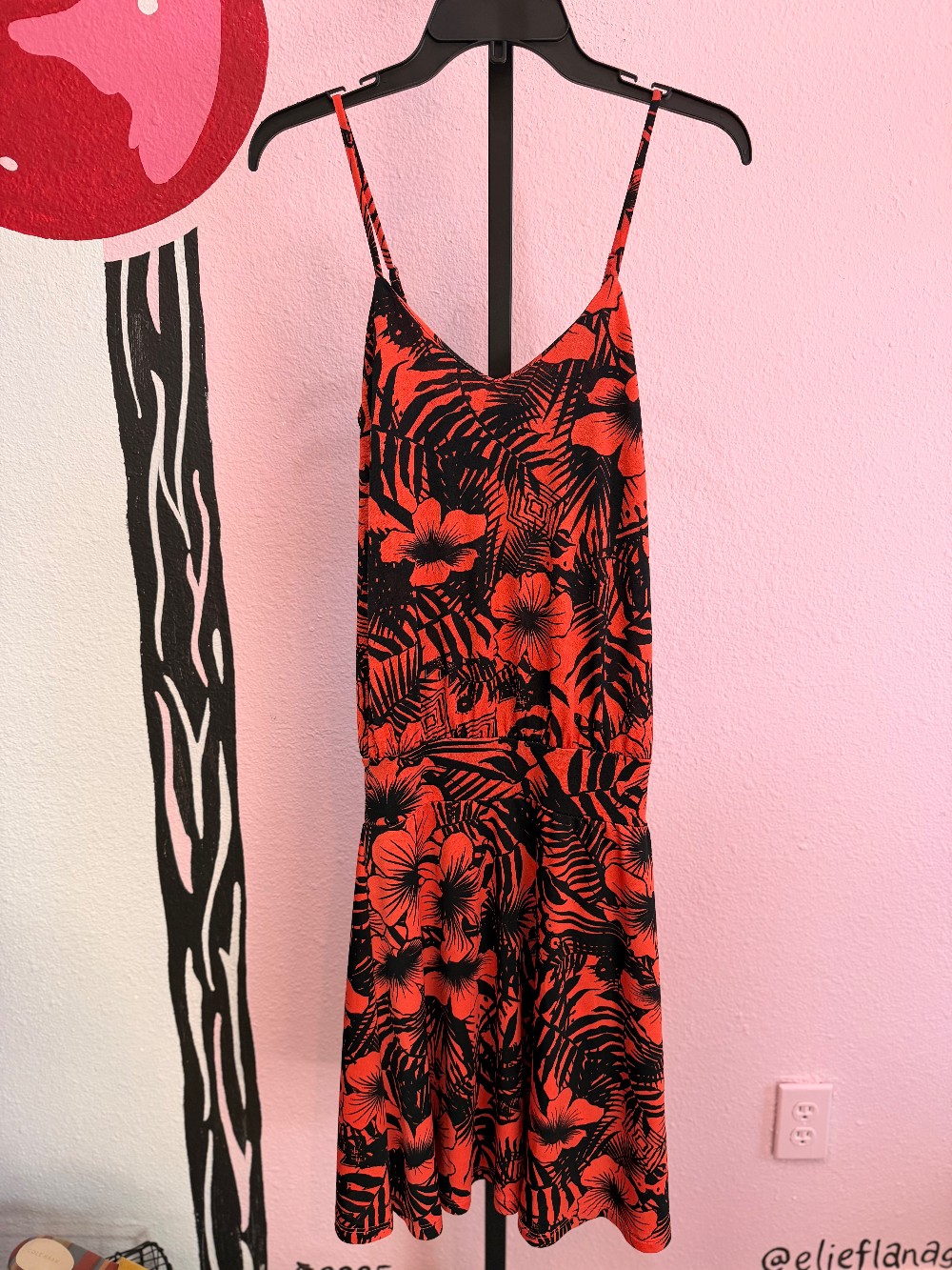 Veronica M Strappy Hibiscus Print Dress