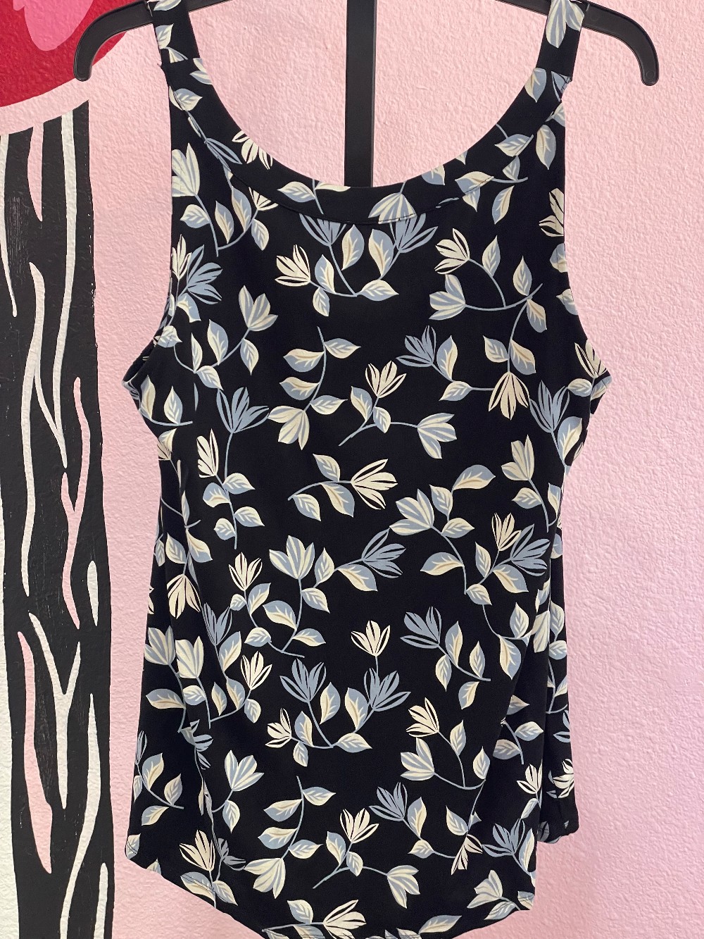 J Jill Leaf Print Tie Back Tank