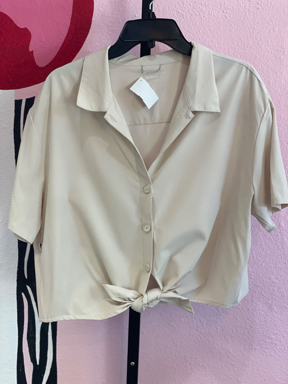 Wayre Tie Front Crop Button Down